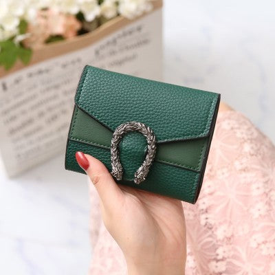Petit portefeuille chic vert