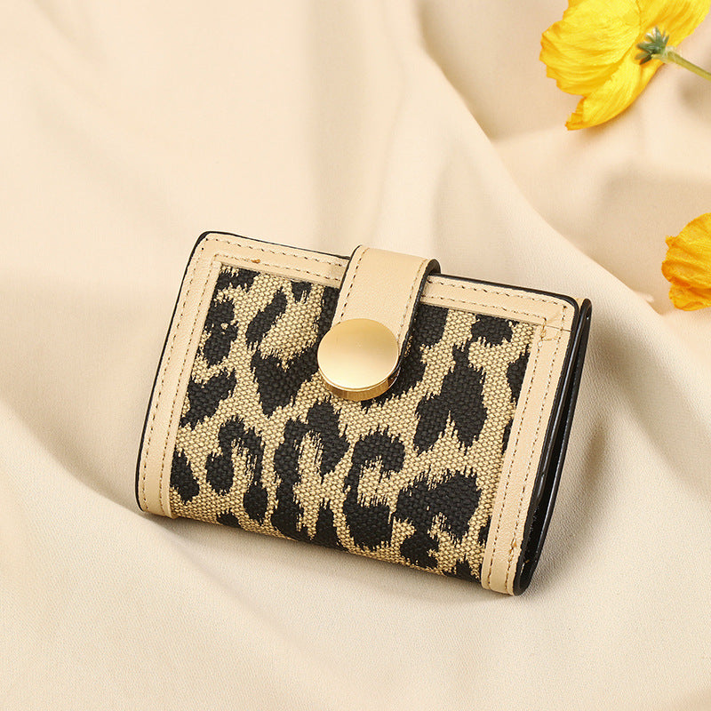 Petit portefeuille femme leopard jaune