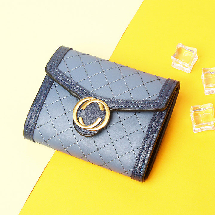 Petit portefeuille femme luxe bleu