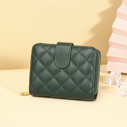 Petit portefeuille femme classique vert