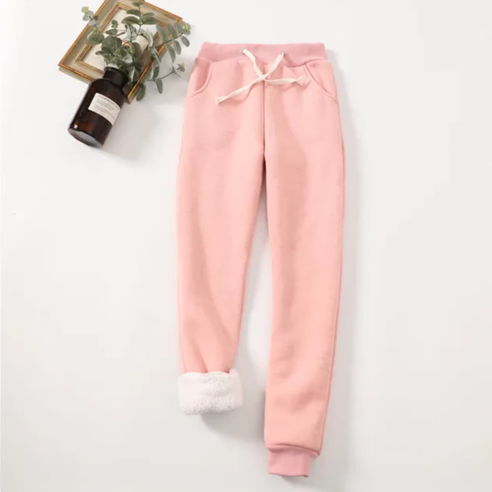 Pantalon De Survêtement Chaud En Polaire Imprimé Alphabet Et Rose