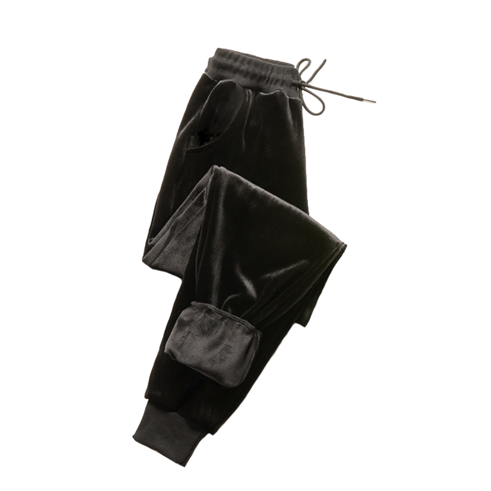 Pantalon pilou velours noir