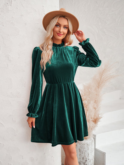 Robe hippie chic d'hiver verte