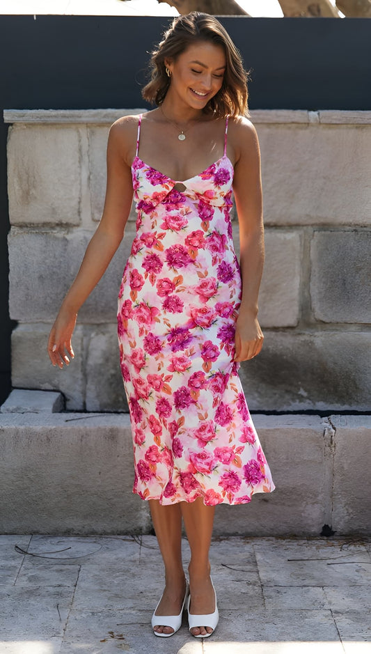 Robe longue fleurie Roses