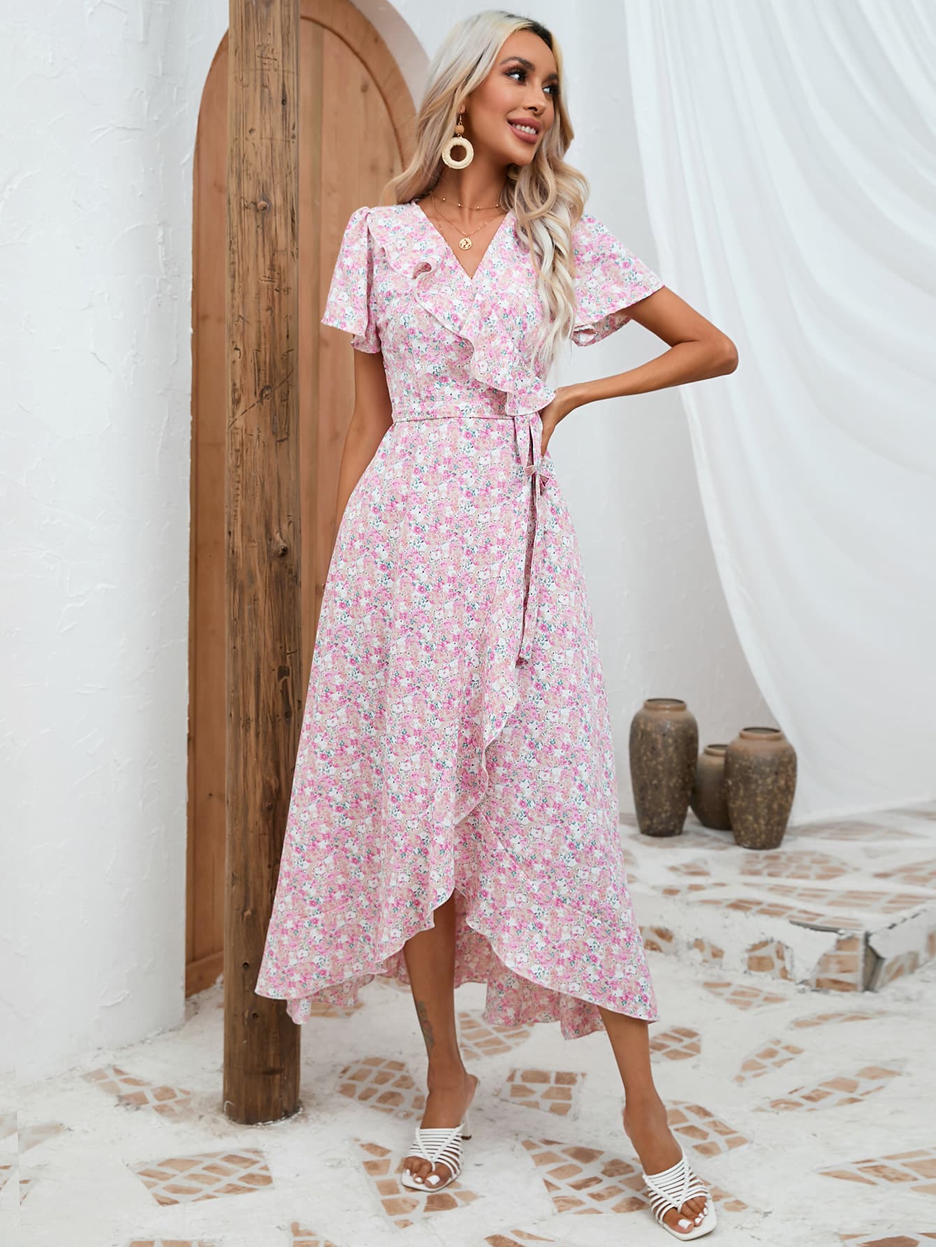 Robe champêtre rose