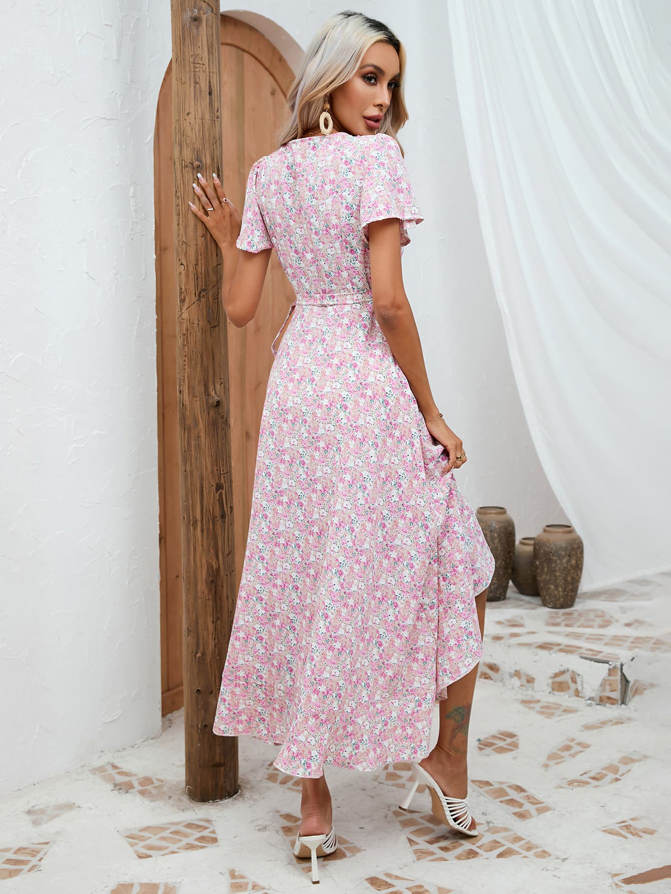 Robe champêtre rose