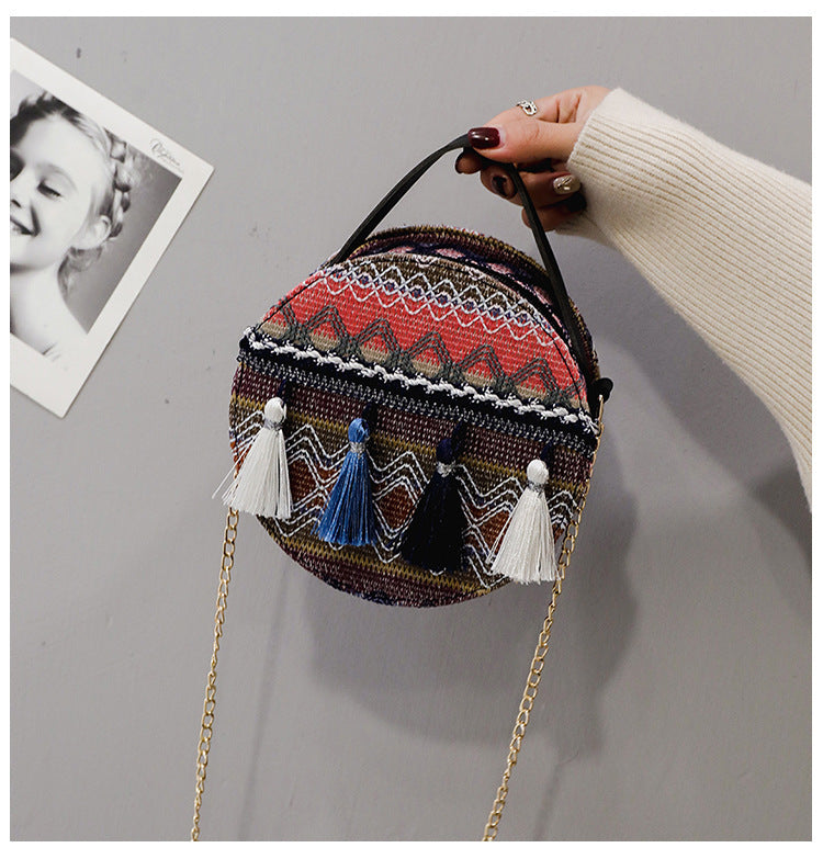 Sac à bandoulière hippie noir