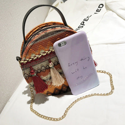 Sac à bandoulière hippie jaune taille
