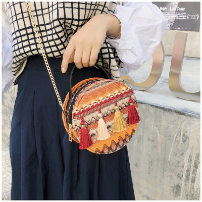 Sac à bandoulière hippie jaune épaule