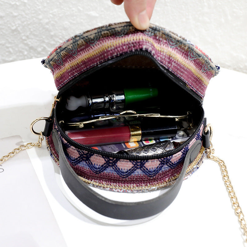 Sac à bandoulière hippie intérieur