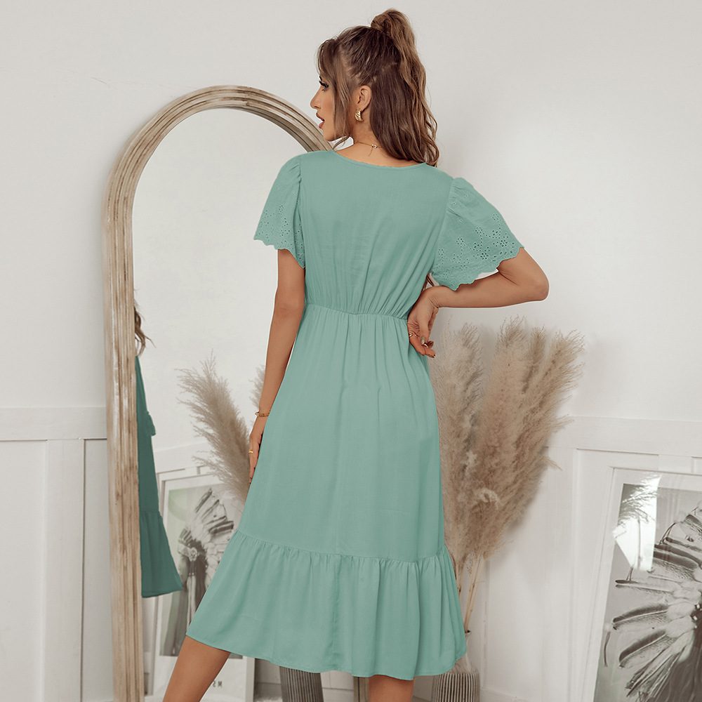 Robe verte bohème hippie chic dos