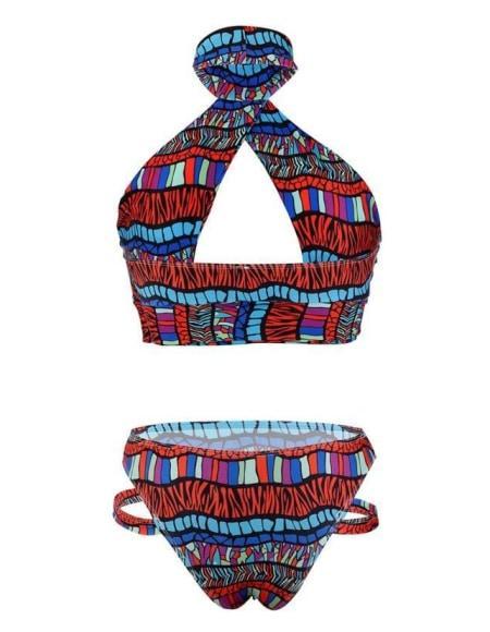 Bikini 2 pièces motifs africains