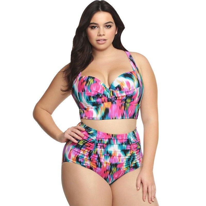Bikini à motif 2 pièces Taille Haute grande taille