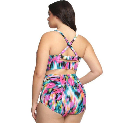 Bikini à motif 2 pièces Taille Haute grande taille de dos