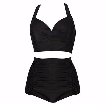 Maillot de bain noir 2 pièces Taille Haute grande taille
