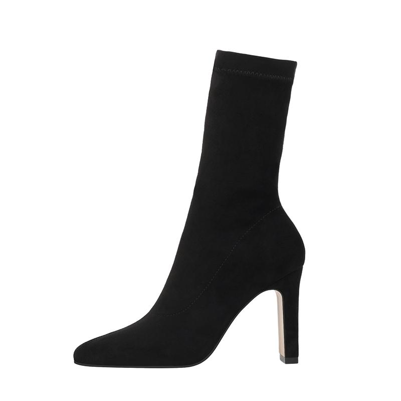 Bottines à talon Moka- - Belishop