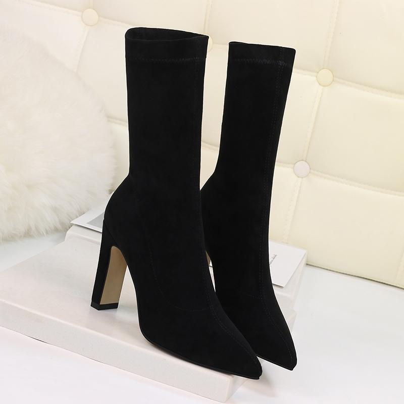 Bottines à talon Moka- - Belishop