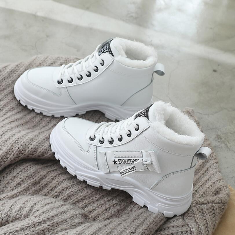 Bottines fourrées Snowy-Blanc-35- - Belishop