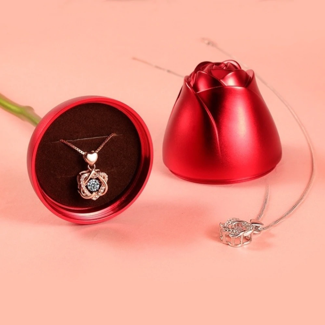 COFFRET COLLIER EN ARGENT 925 + ECRIN ROSE- - Belishop