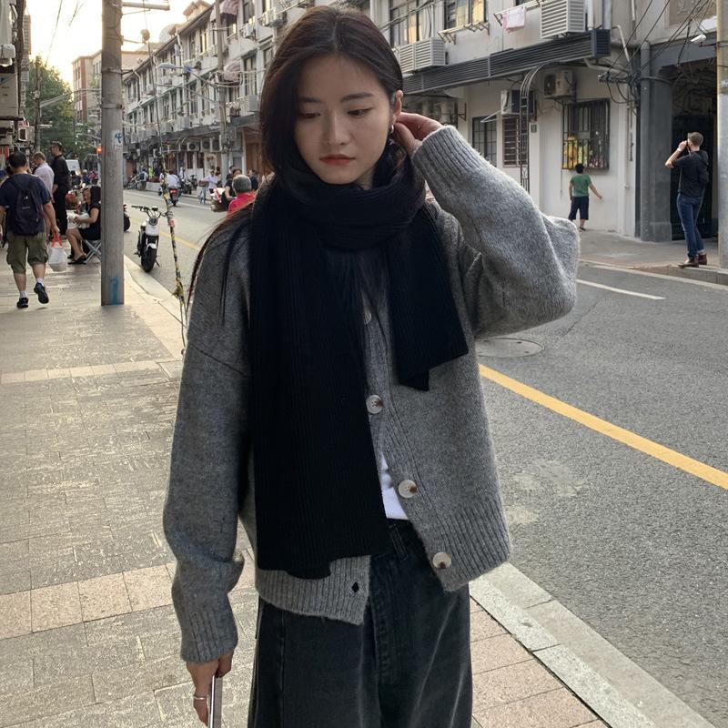 Cardigan Loose-Gris-Taille Unique- - Belishop