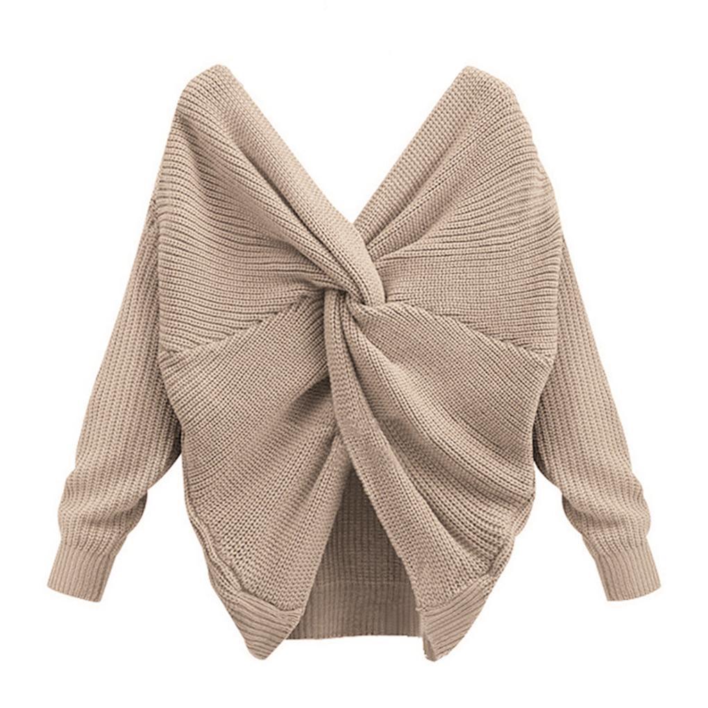 Chandail noué réversible-Beige - Taille Unique- - Belishop