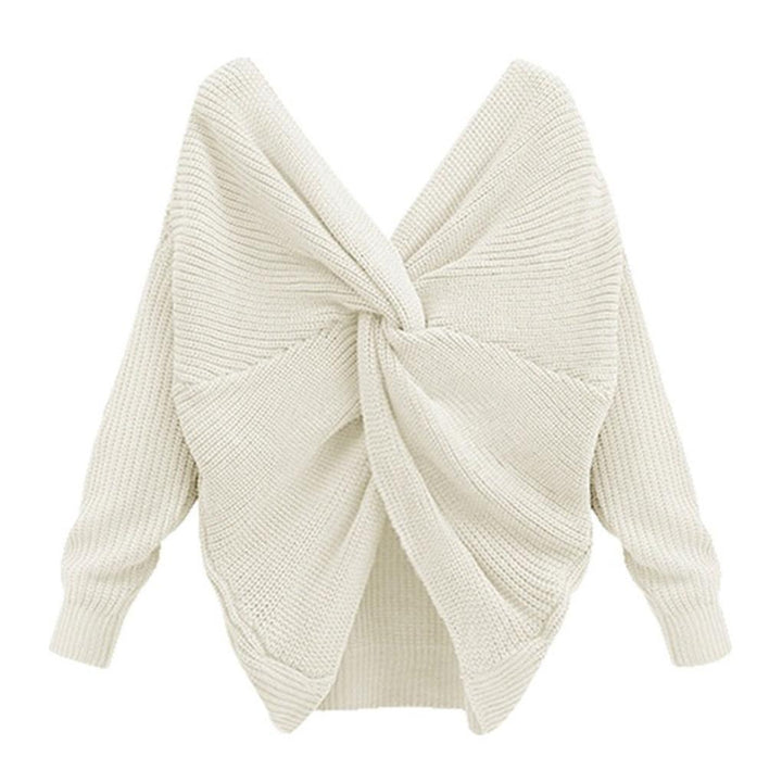 Chandail noué réversible-Blanc - Taille Unique- - Belishop