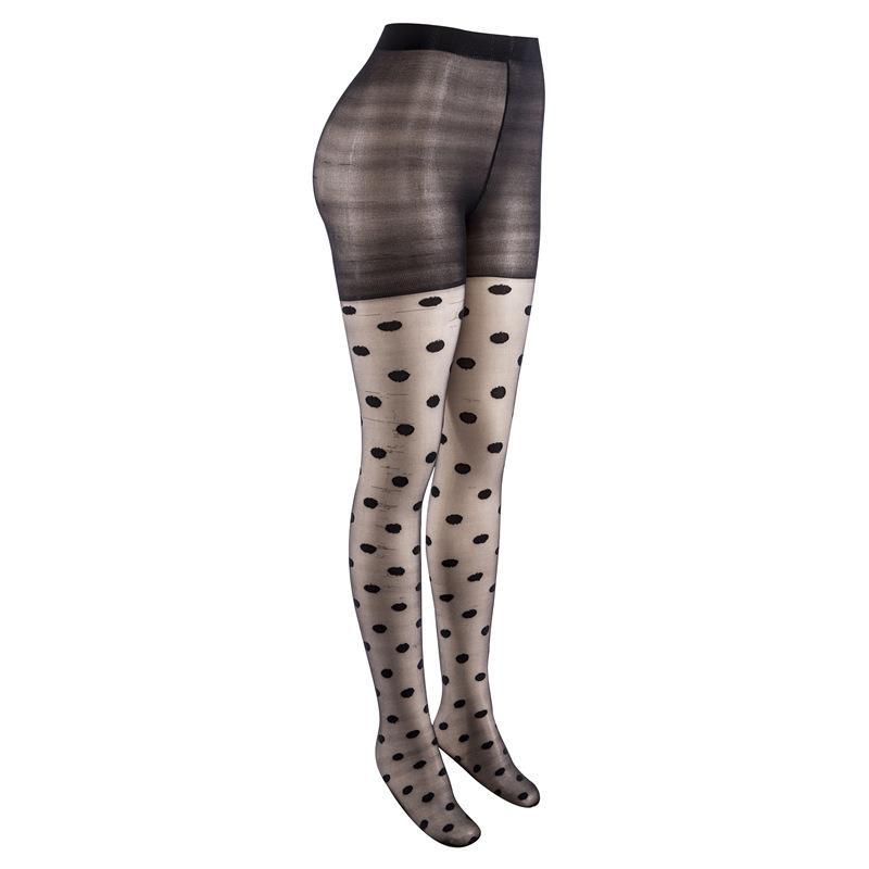 Collant noir à pois vu de profil