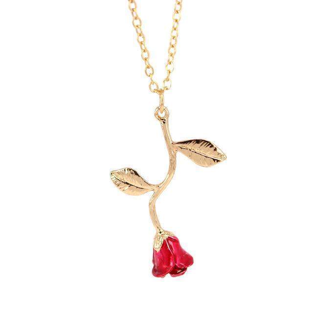 Collier Rose-Rouge- - Belishop