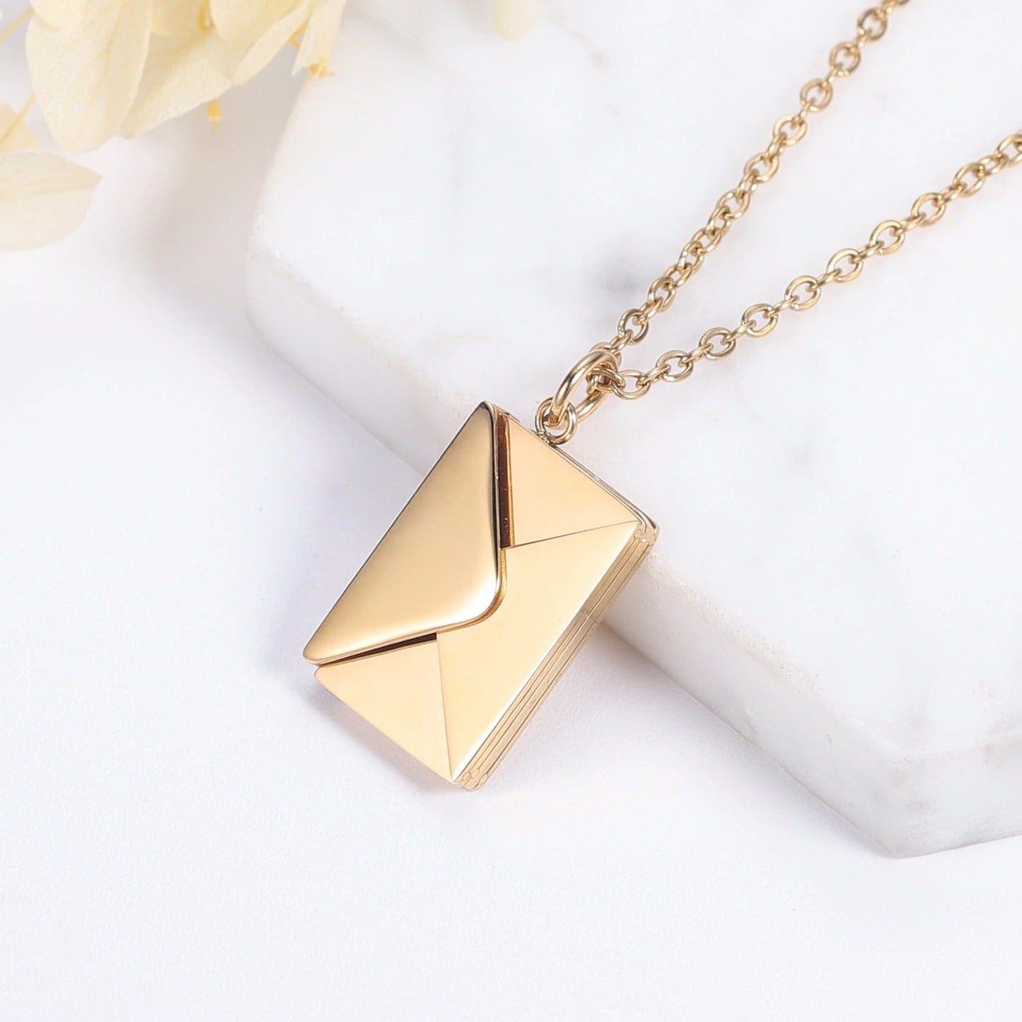 Collier avec pendentif enveloppe personnalisable- - Belishop