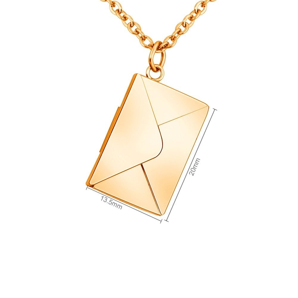 Collier avec pendentif enveloppe personnalisable- - Belishop