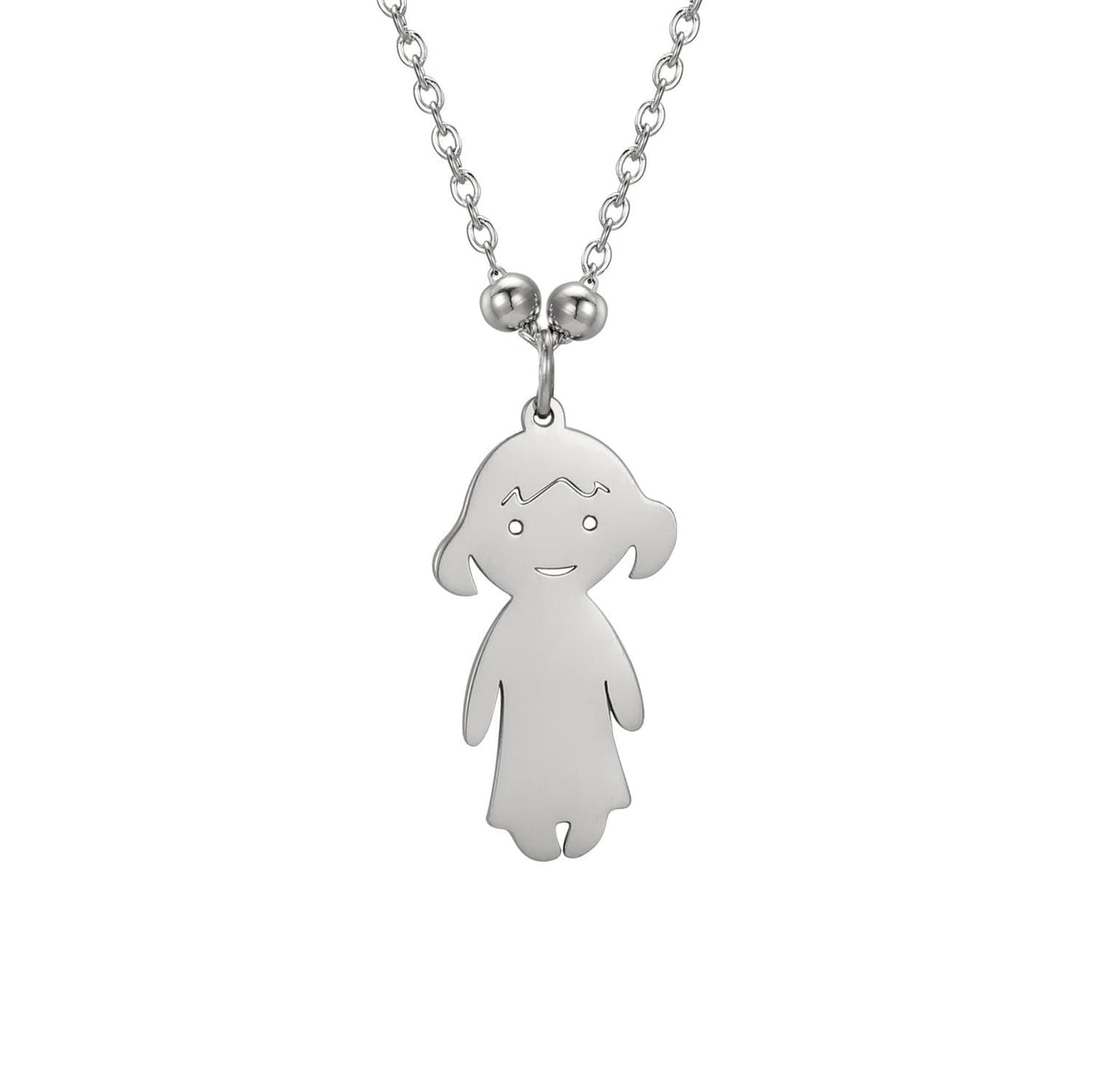 Collier pendentif "Famille"-Argent-1 fille- - Belishop