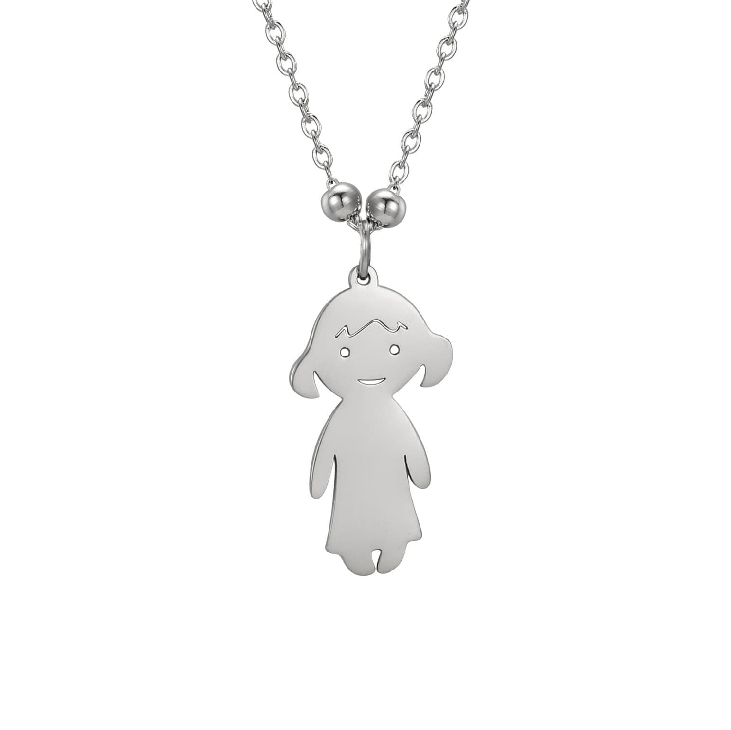 Collier pendentif "Famille"-Argent-1 fille- - Belishop