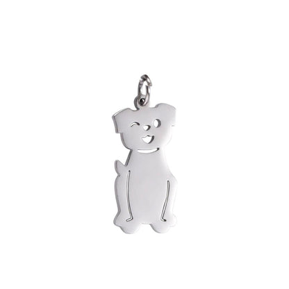 Collier pendentif "Famille"-Argent-1 pendentif chien- - Belishop