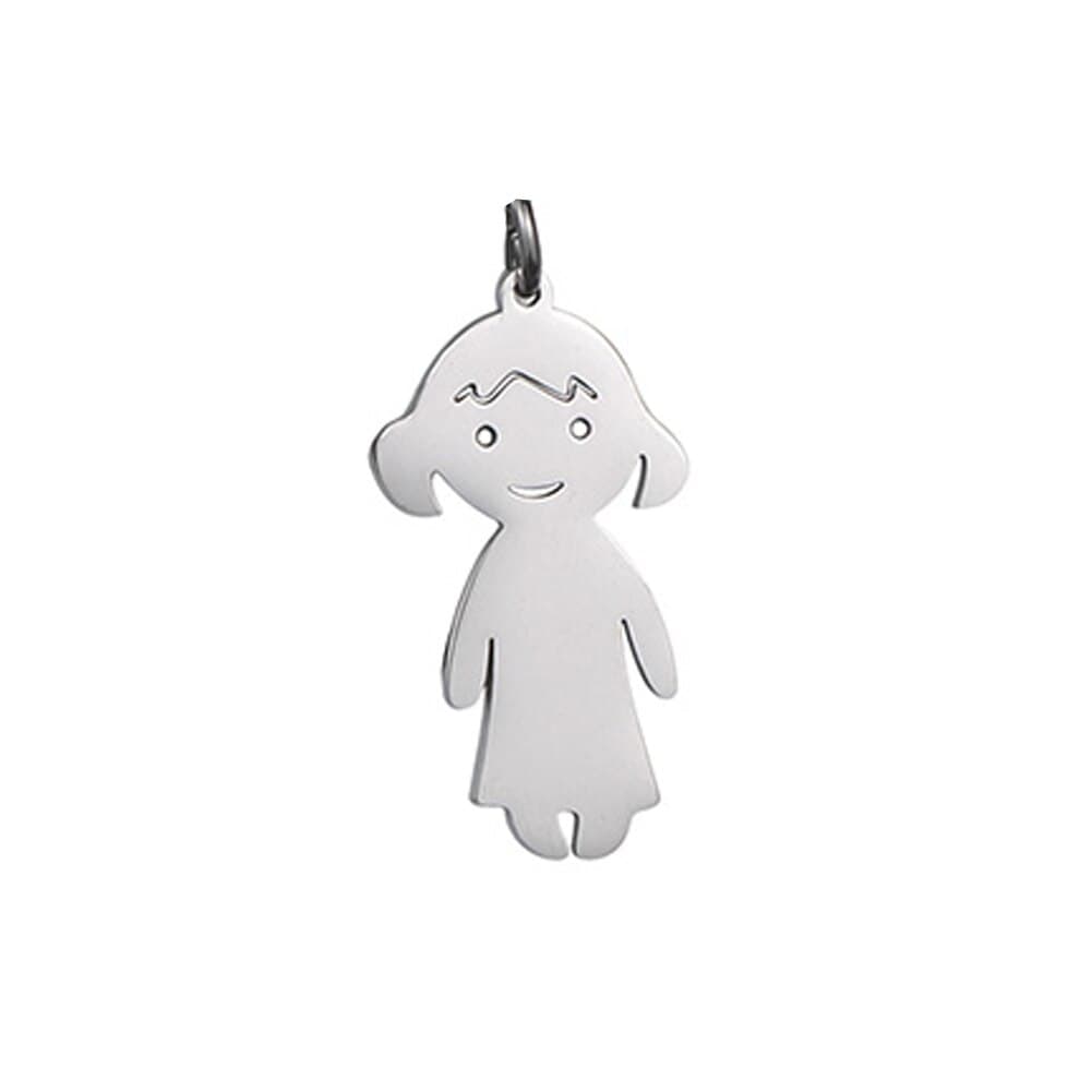 Collier pendentif "Famille"-Argent-1 pendentif fille- - Belishop