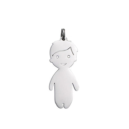 Collier pendentif "Famille"-Argent-1 pendentif garçon- - Belishop