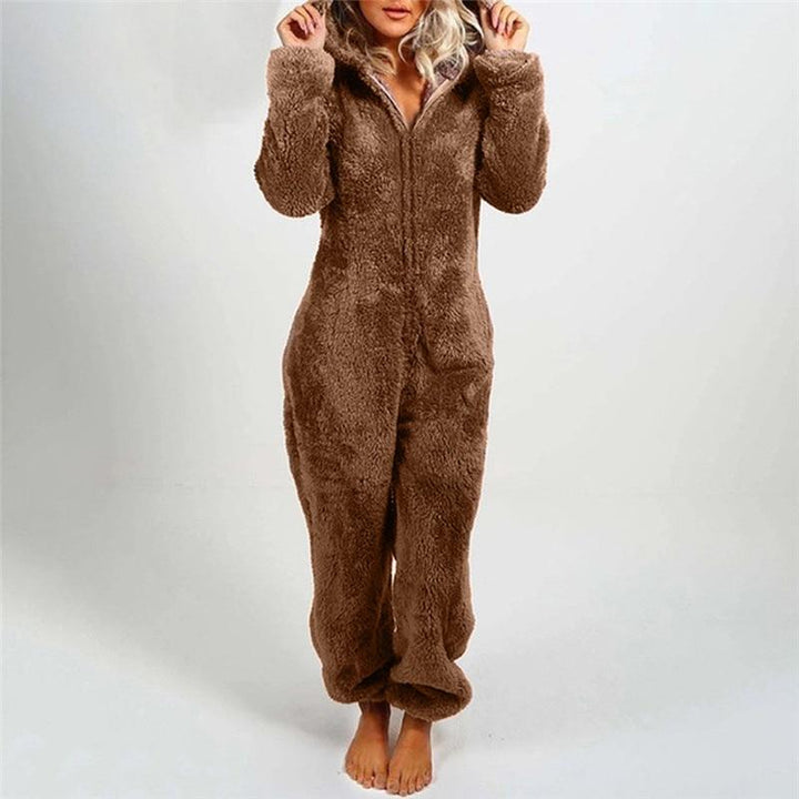 Combi-pyjama Pilou pilou ourson-Marron-S- - Belishop