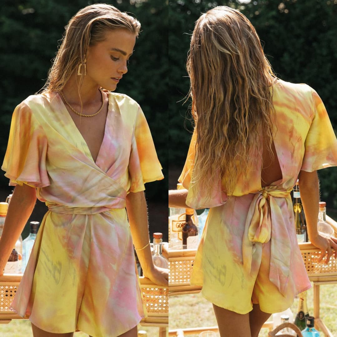 Combi-short Tie Dye-Jaune-S- - Belishop