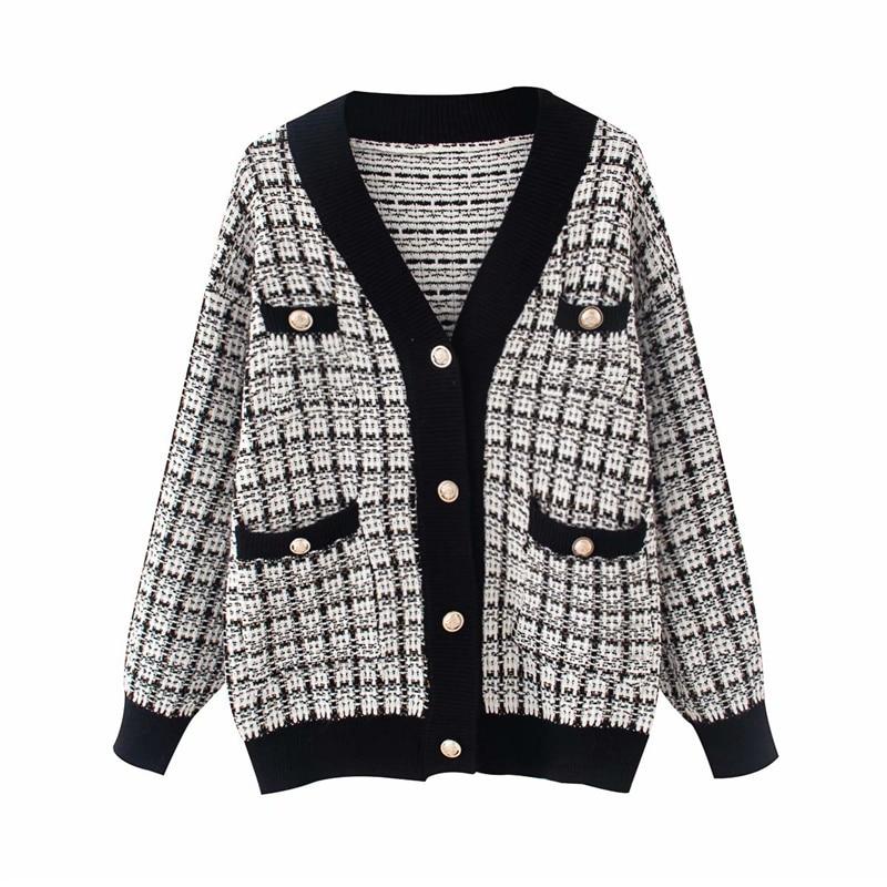 Gilet à carreaux Diana-Taille Unique-Blanc- - Belishop
