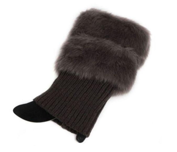 Guêtres Fourrure-Gris foncé- - Belishop