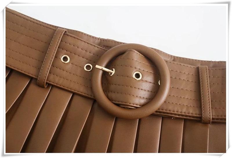 Jupe à volants en cuir- - Belishop