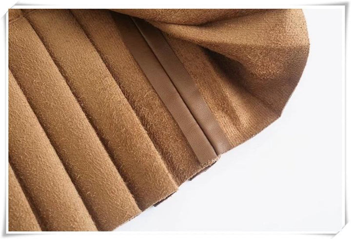 Jupe à volants en cuir- - Belishop