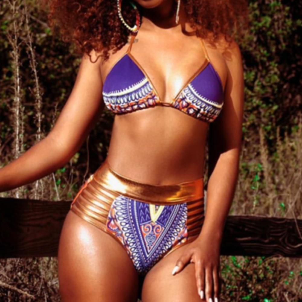 Maillot de bain Africain 2 pièces violet