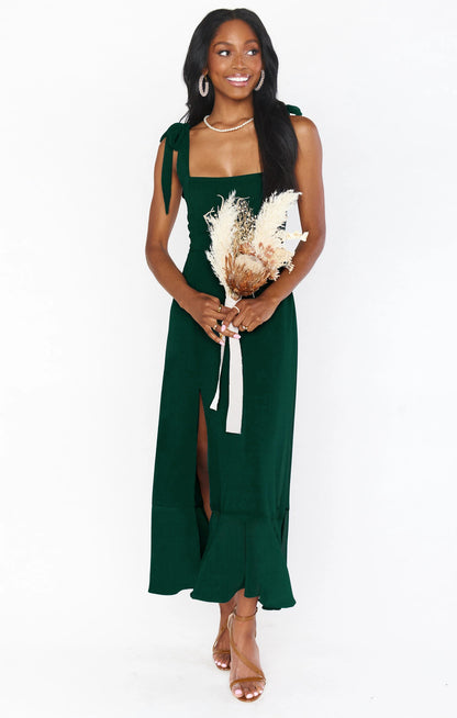 Robe bohème chic pour mariage vert