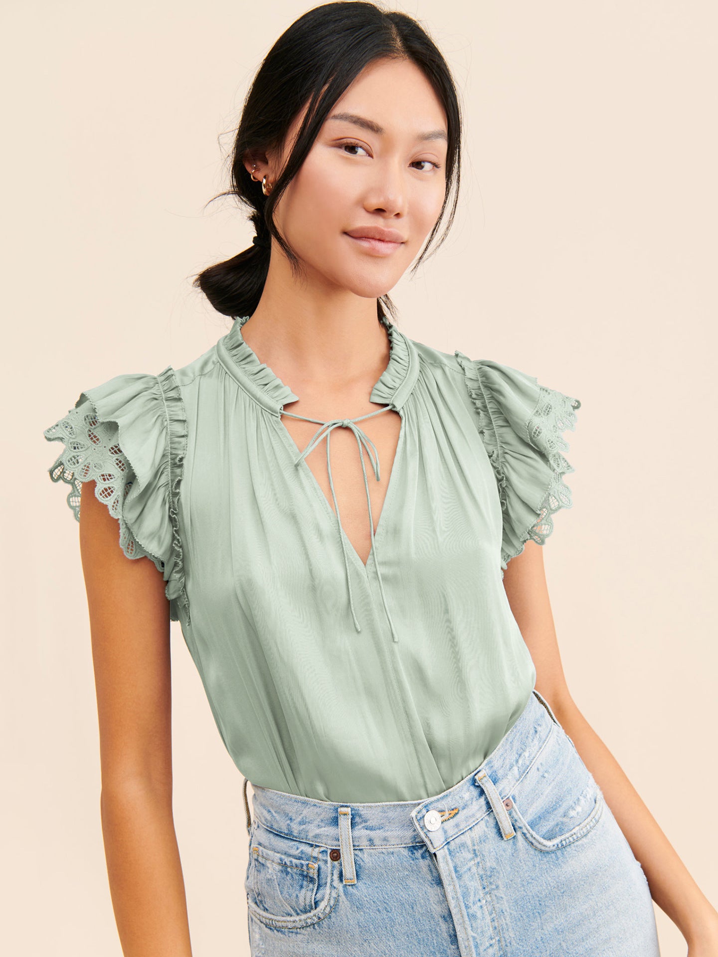 T-shirt style hippie vert femme