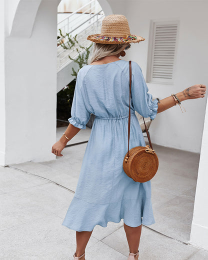 Robe bohème style hippie bleu dos