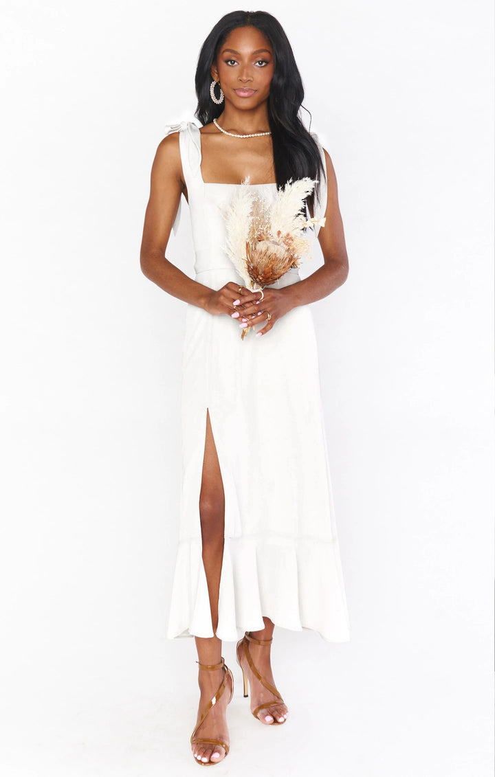 Robe bohème chic pour mariage blanc longue