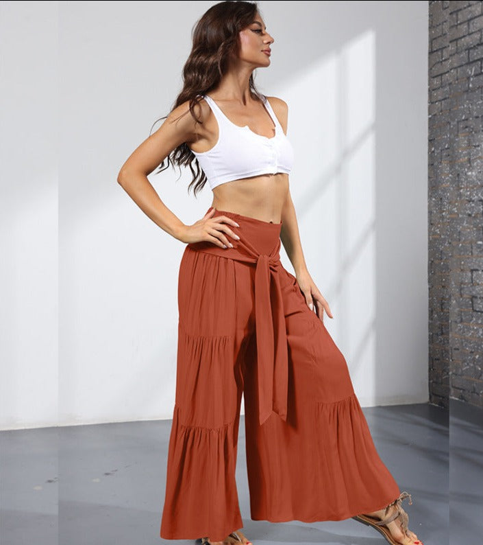 Pantalon hippie bobo rouge femme