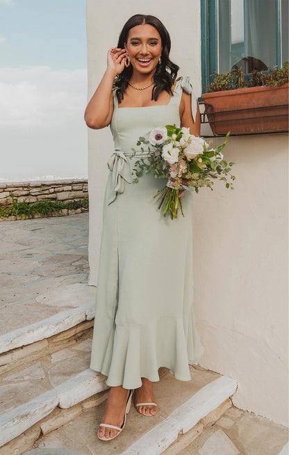 Robe bohème chic pour mariage vert