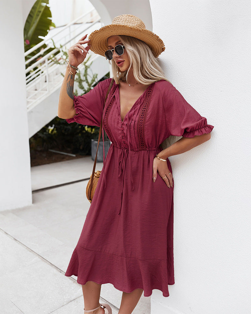 Robe rouge bohème style hippie