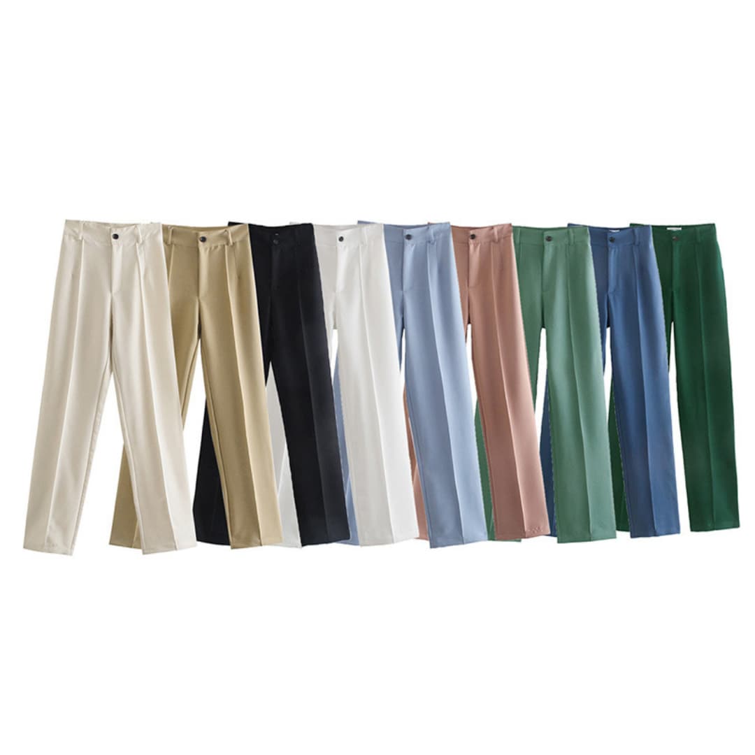 Pantalon ajusté taille haute- - Belishop